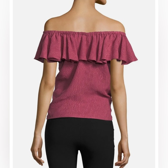 Rebecca Taylor Silk Rose Blouse Off The Shoulder size 2 - Picture 5 of 7